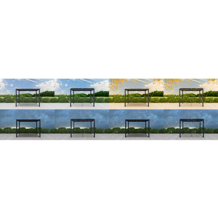 Pergola bioclimatique en aluminium "Windsor" - 3 x 3 m - Anthracite