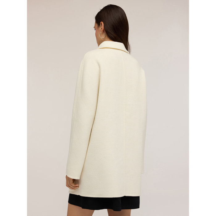 Motivi - Cappotto a kimono in panno misto lana - Bianco
