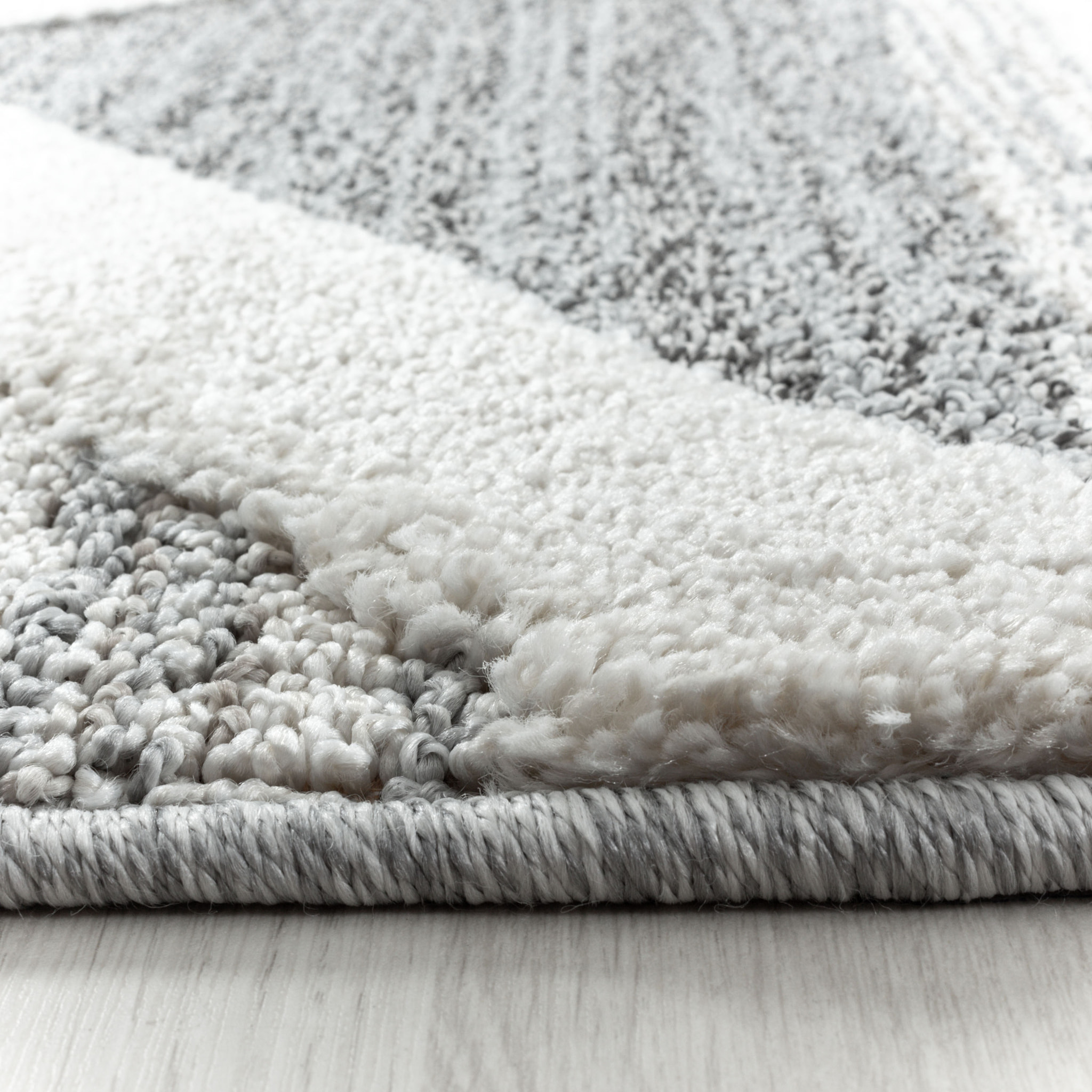 PISA - Tapis de salon rond à motif moderne gris - PIS4709GRI