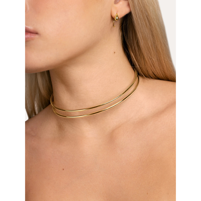 Collana Double Ring Choker Placcato Oro