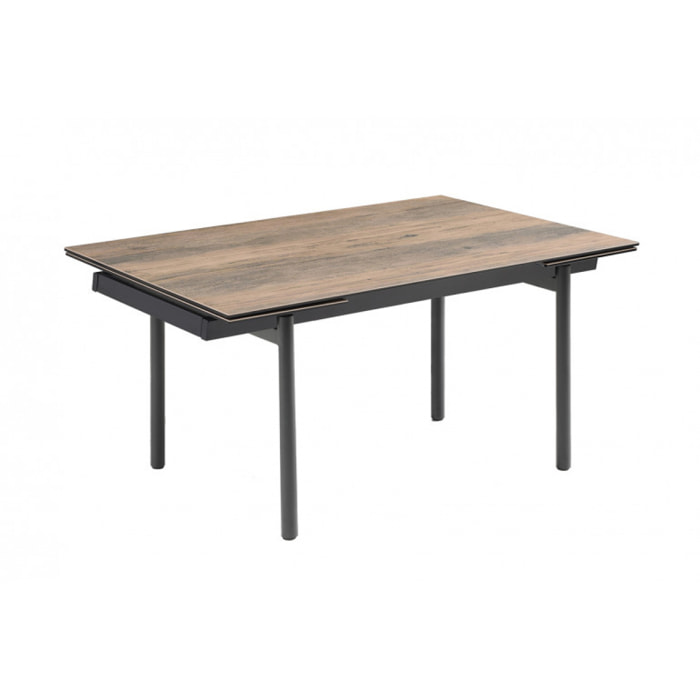 Table extensible en céramique finition bois L160/240cm - 9 piètements - UNIK