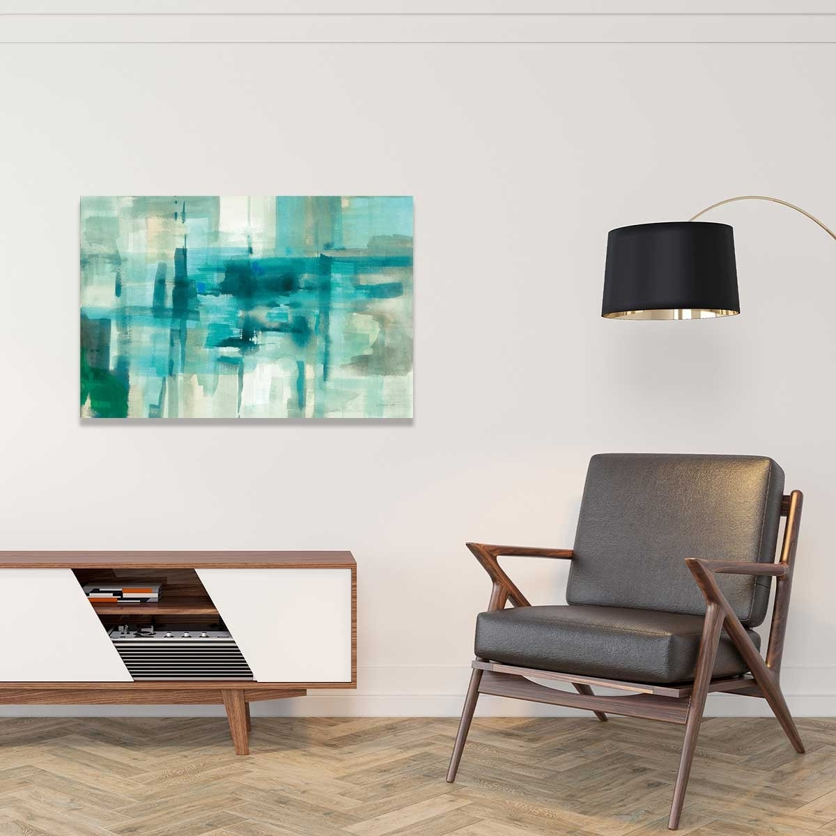 Tableau abstrait Liquide bleu Tableau alu Dibond