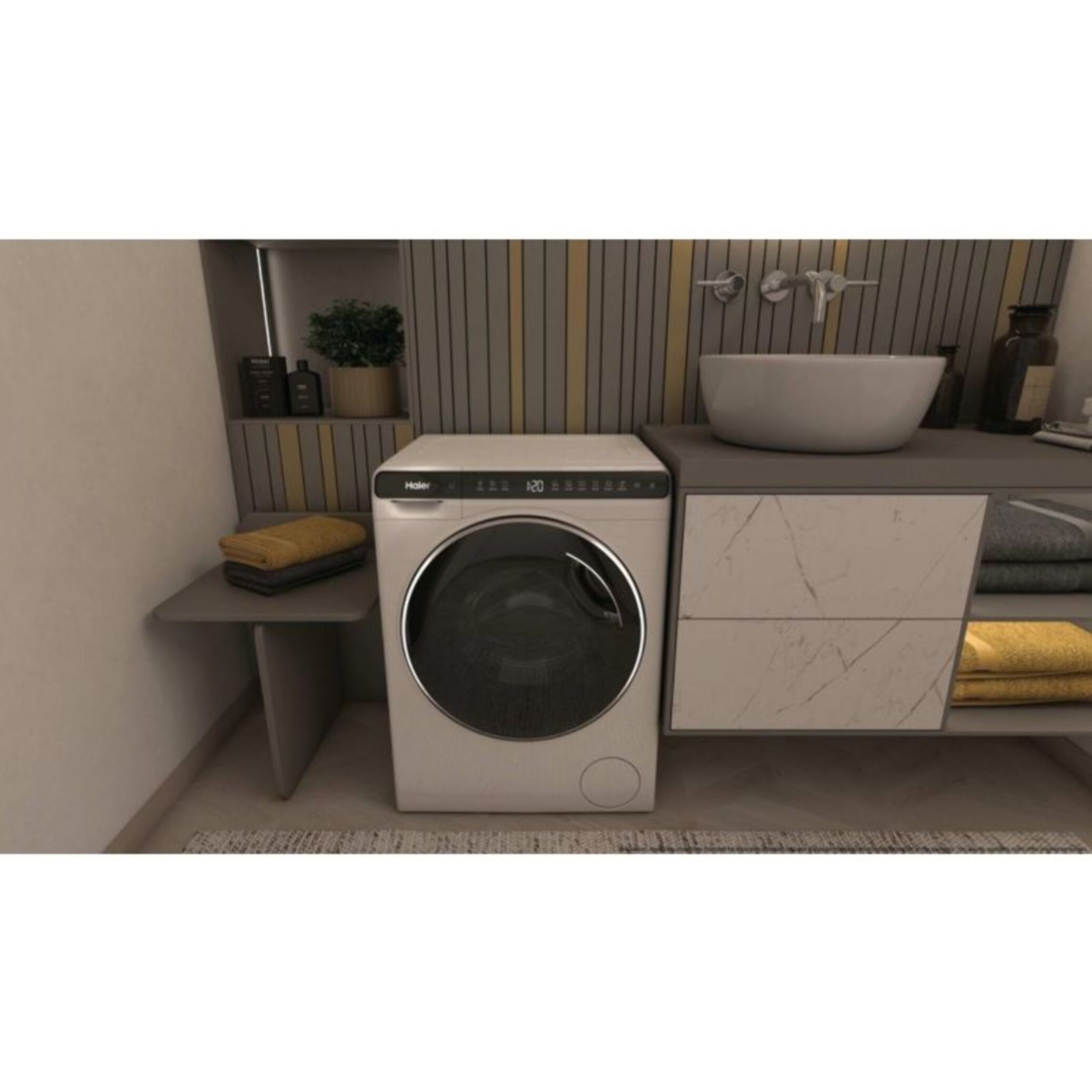 Lave linge compact HAIER HW50-BP12307U1-S
