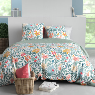 Parure Housse De Couette 3pcs 100% Satin de Coton 120 Fils THELMA