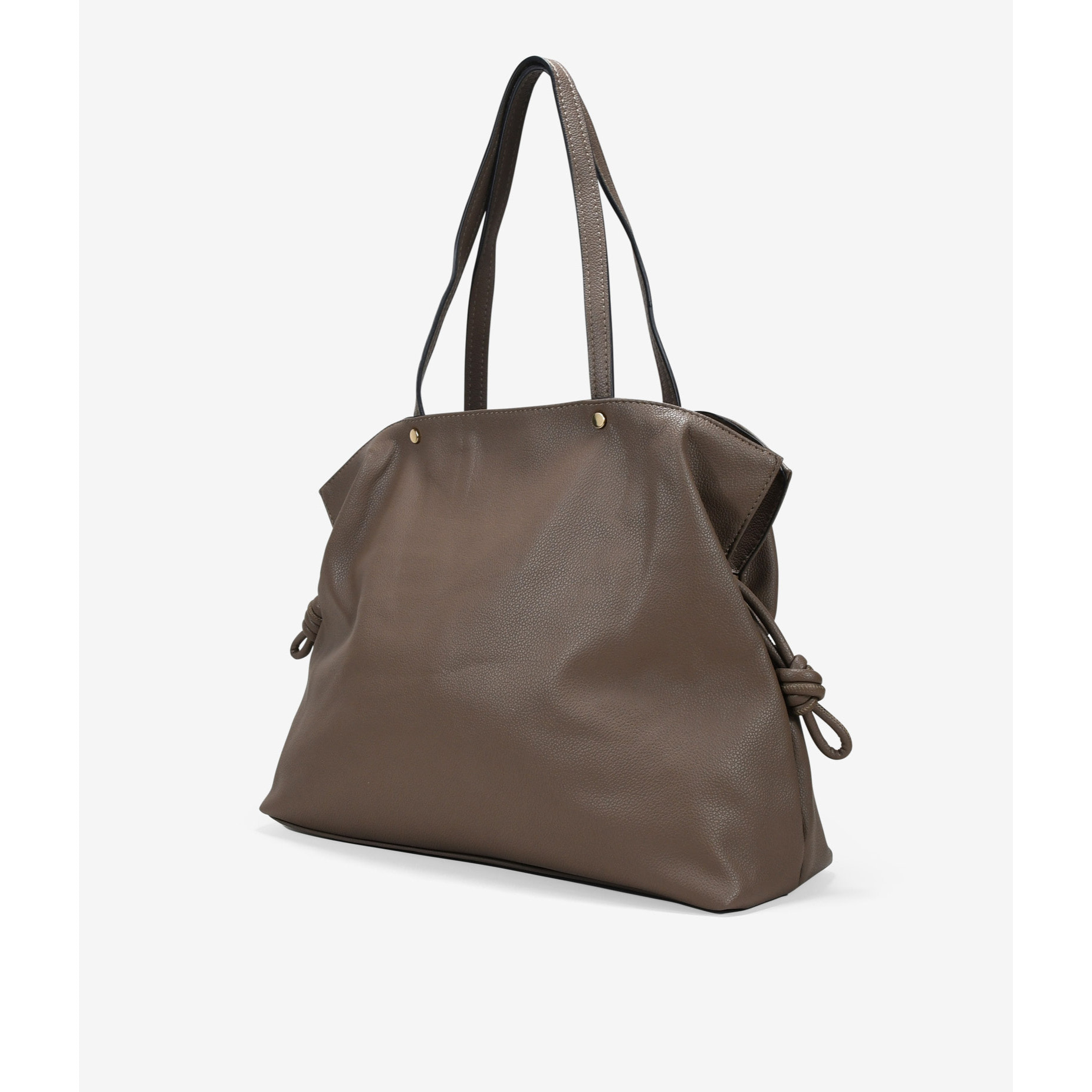 Bolso de hombro taupe con cremallera