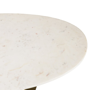 JAMES - Table basse 100x56cm plateau marbre pied évasé doré