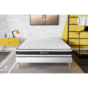 Ensemble matelas SOFT + sommier kit blanc