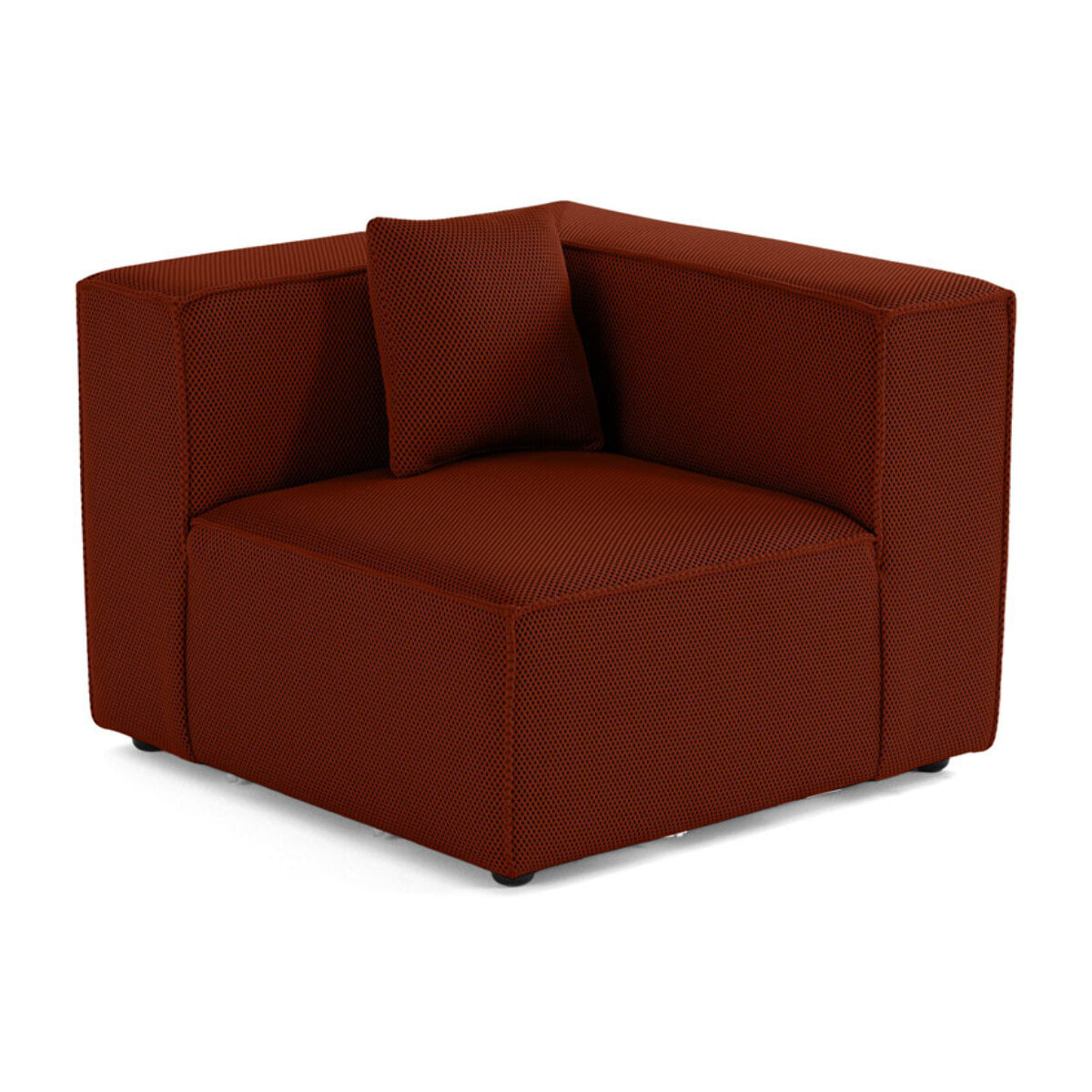 Arty - module d'assise d'angle réversible - en tissu mailles 3D - Terracotta
