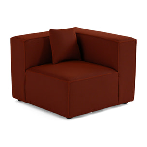 Arty - module d'assise d'angle réversible - en tissu mailles 3D - Terracotta