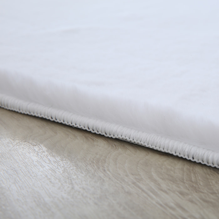 BARROW - Tapis rond en fausse fourrure doux uni Blanc