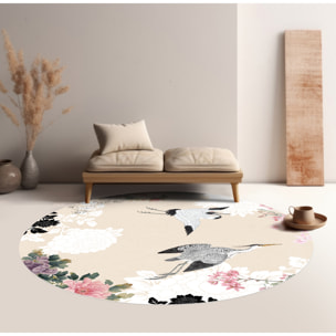 Alfombra de vinilo Hanami Redonda PVC antideslizante, vinilica para cocina o salón, lavable, estilo abstracto