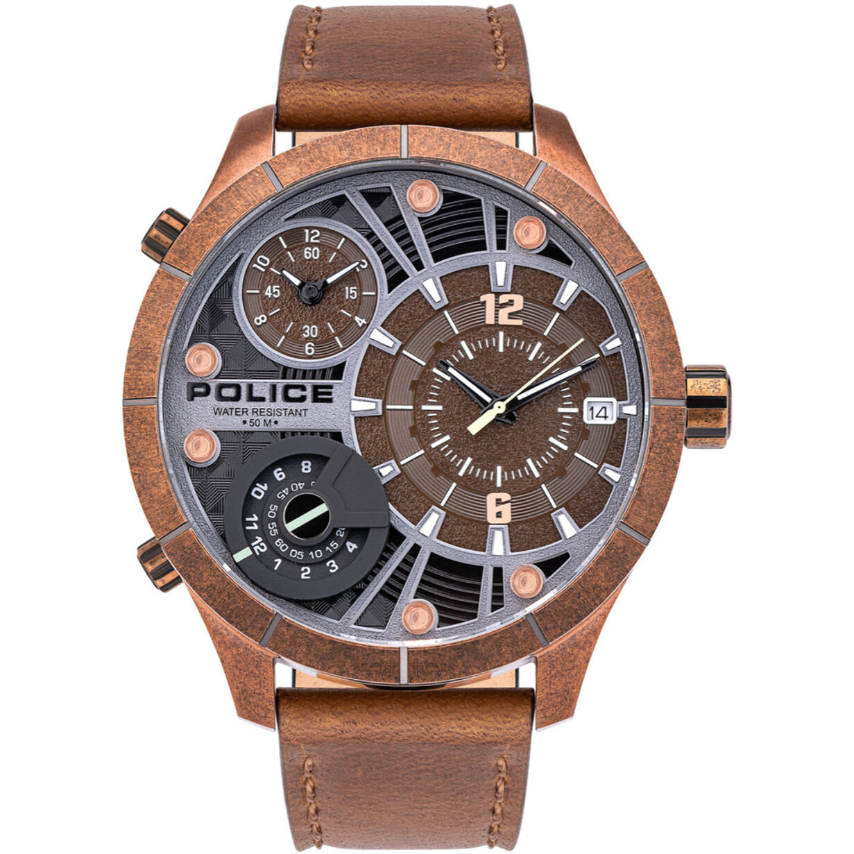 Reloj Police PL-15662XSQR-12 Hombre Analogico Cuarzo con Correa de Cuero