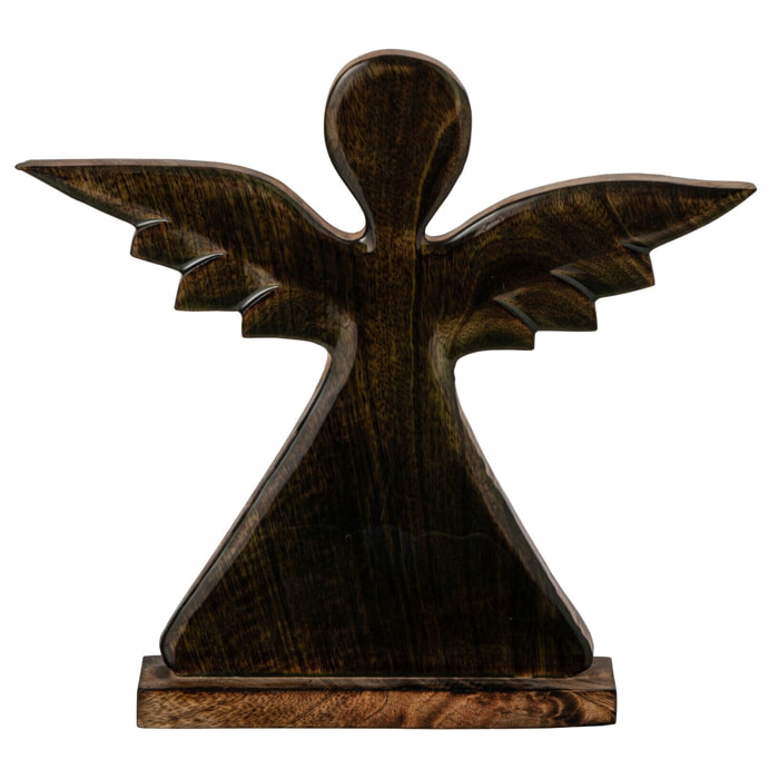J-Line Ange sur base brillant - bois de manguier - vert/naturel - large