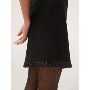 Motivi - Gonna corta con bordo in paillettes - Nero