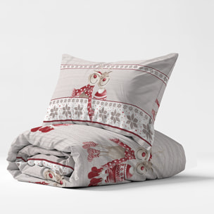 Parure copripiumino renne rosso 100% cotone