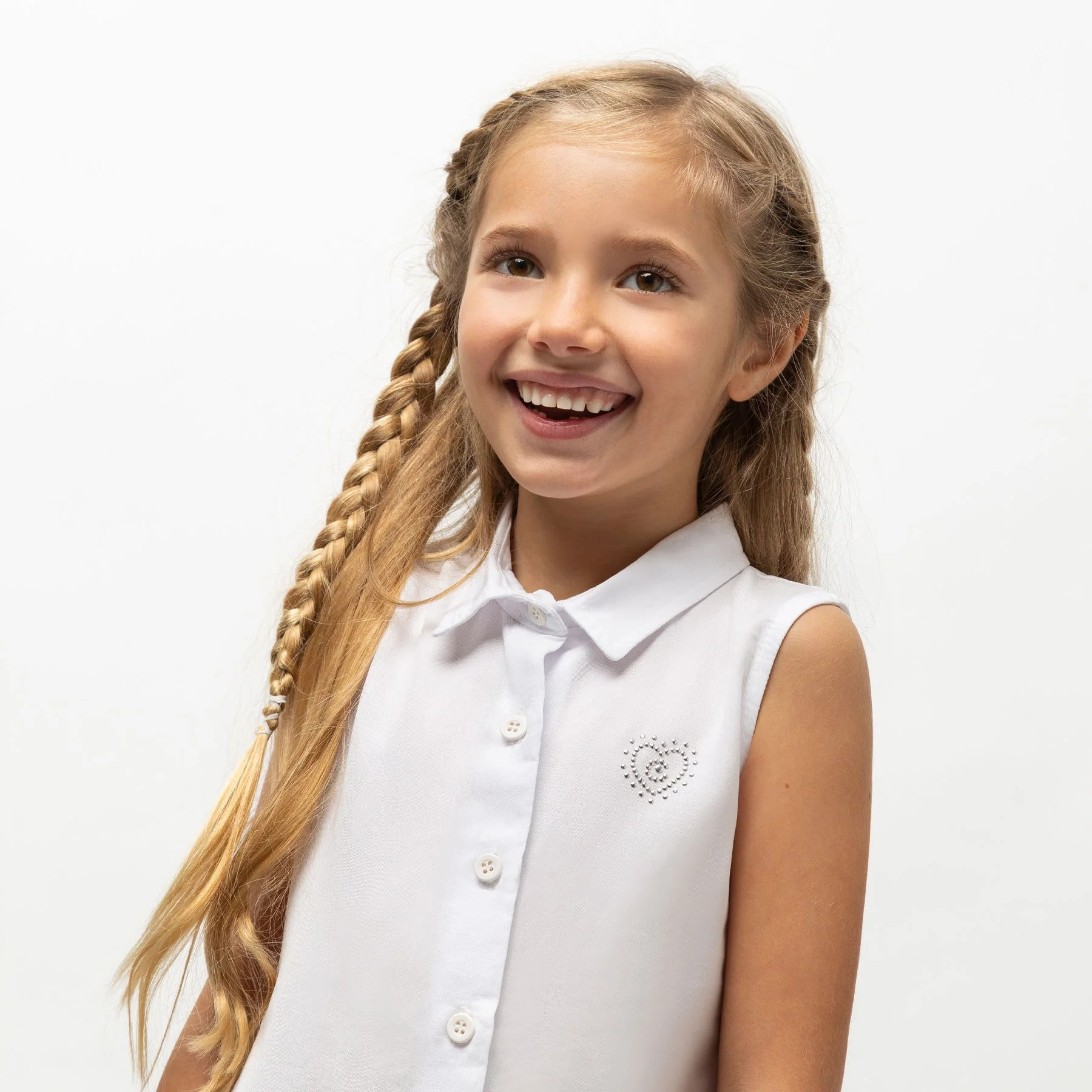 Vestido Camisero de Niña Blanco