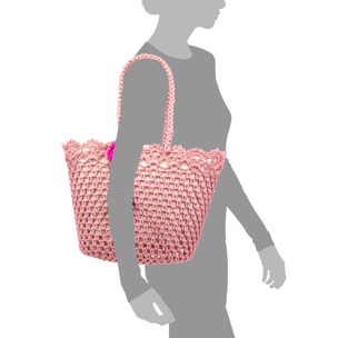 Zeccone bolso de hombro mujer. Fabricado en algodón, con borla decorativa.