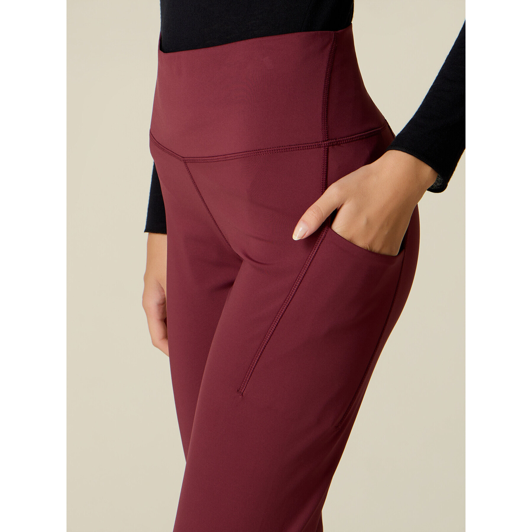 Oltre - Leggings sportivi in tessuto tecnico - Burgundy