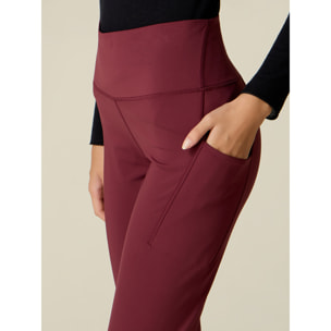 Oltre - Leggings sportivi in tessuto tecnico - Burgundy