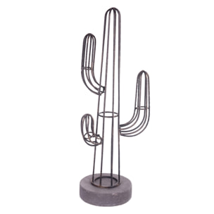 Profilo Cactus In Metallo. Altezza 70,5 Cm - Pezzi 1 - 27,5X70,5X24,5cm - Colore: Verde - Bianchi Dino - Decori Casa E Complementi