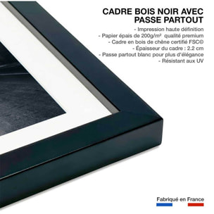 Affiche urbaine get lost somewhere Affiche + cadre en bois - Noir