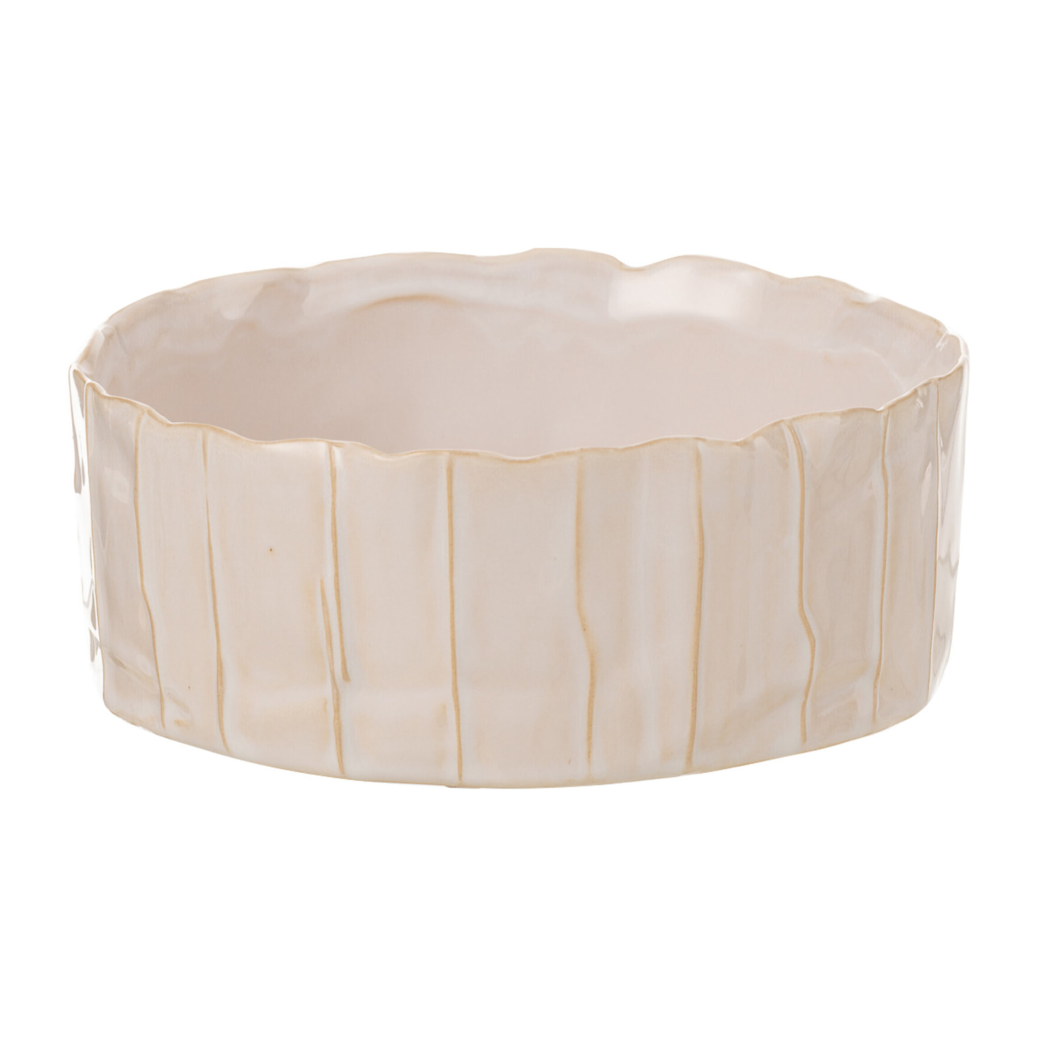 J-Line Cachepot Lait - Ceramique - Blanc - 19,50cm