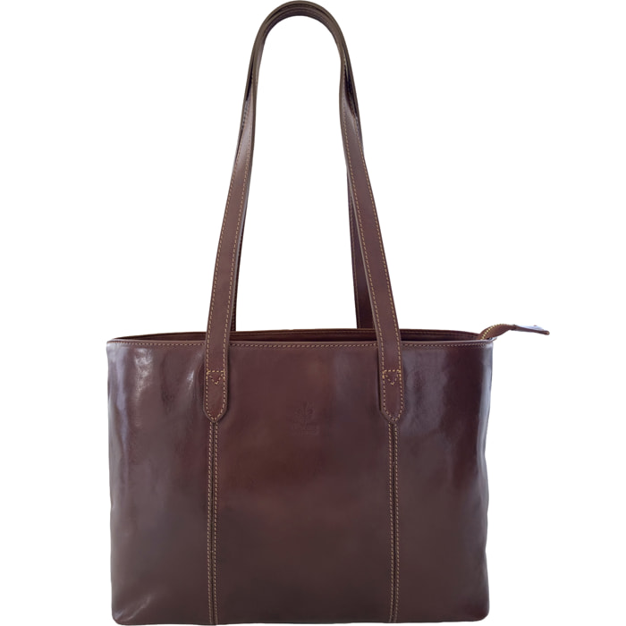 Borsa a Spalla Elegante Shopper da Donna in Pelle Lucida