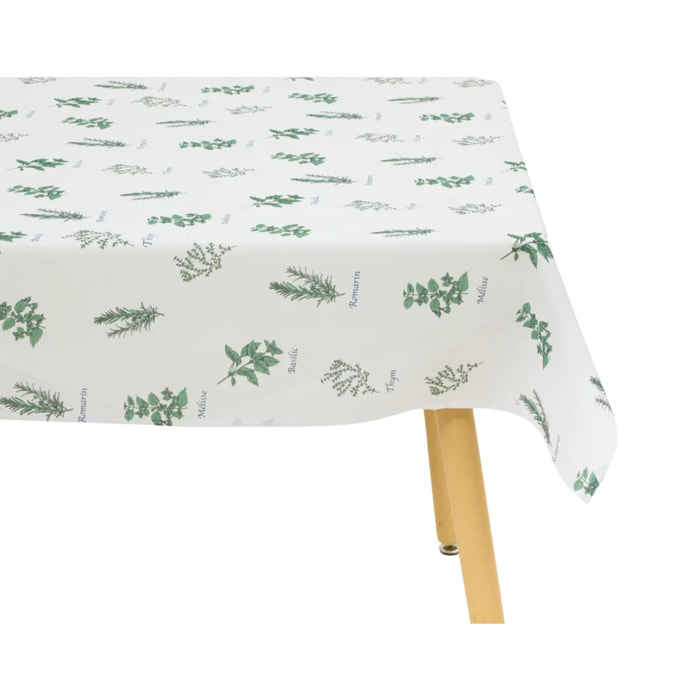 Nappe Garrigue 240x140cm vert clair imprimé aromates