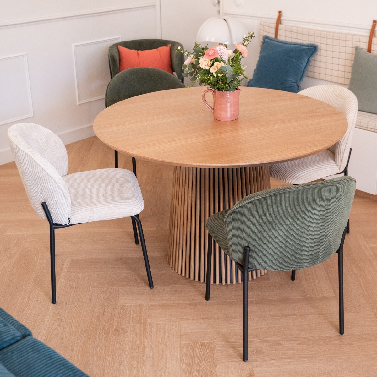 Table à manger ronde en bois 4 personnes - ADA