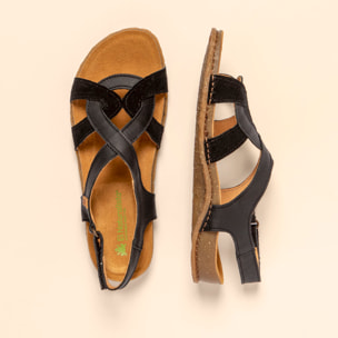 Sandalias N5819 WAX NAPPA-SILK BLACK /PANGLAO color Black