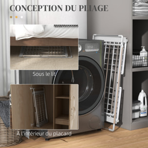 Etendoir séchoir linge pliable 2 ailes latérales extensibles alliage aluminium