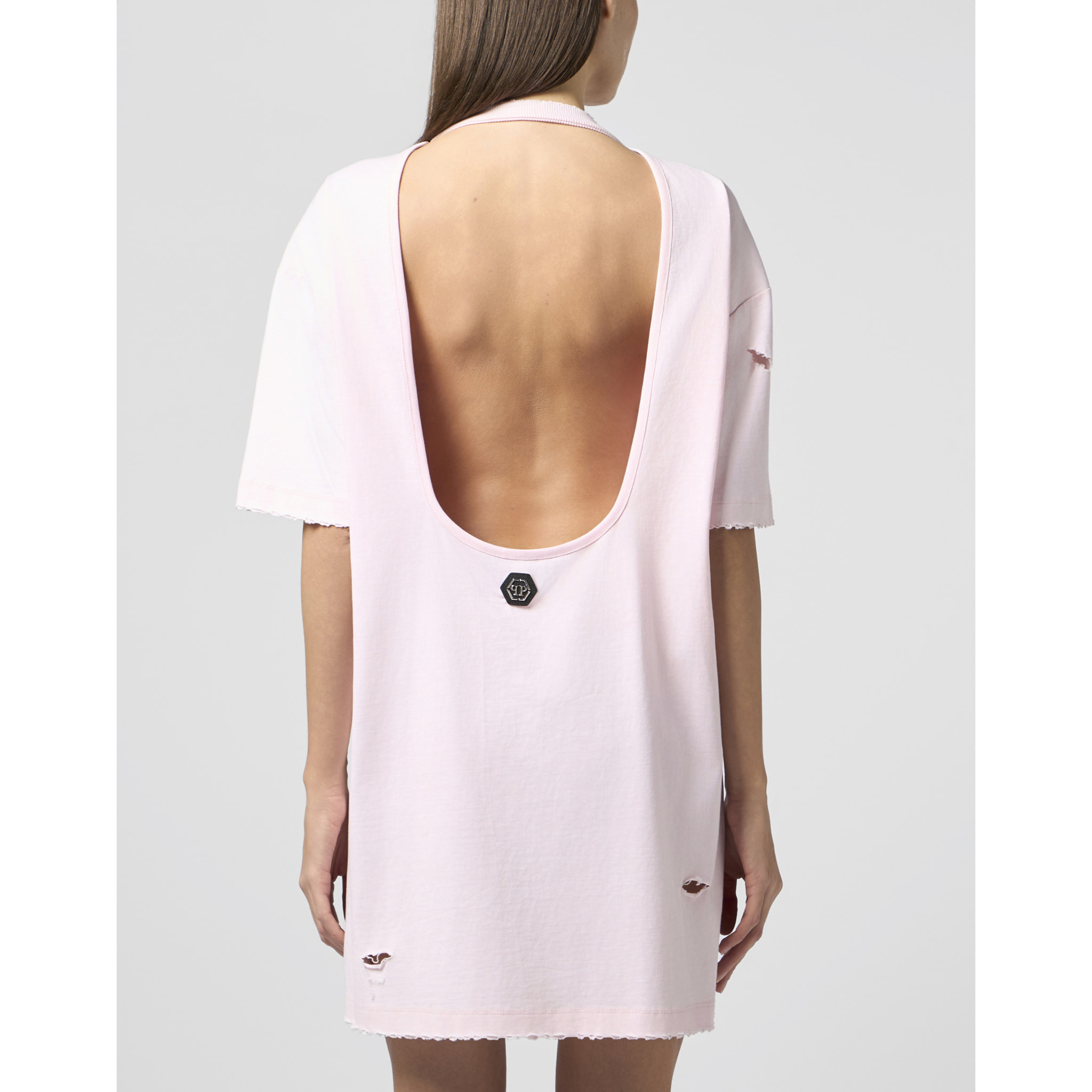 PHILIPP PLEIN Open Back T-Shirt Mini Dress Tennis Club