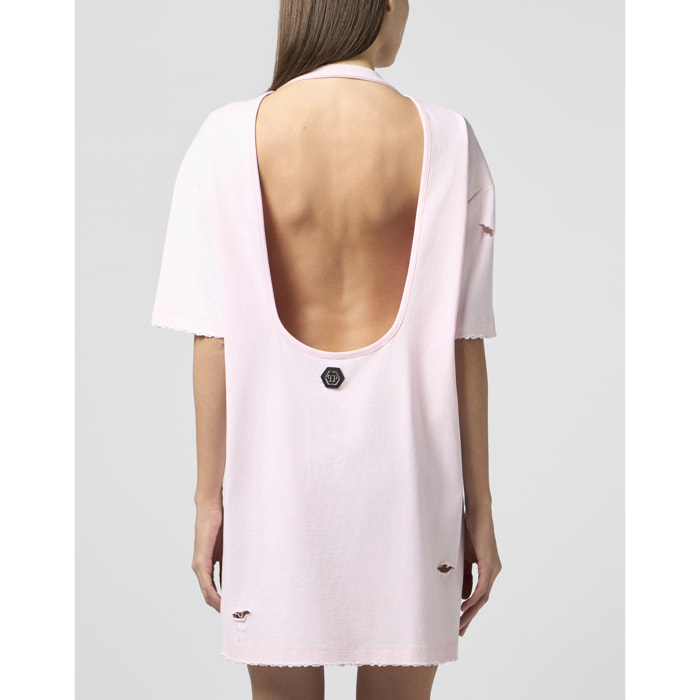 PHILIPP PLEIN Open Back T-Shirt Mini Dress Tennis Club