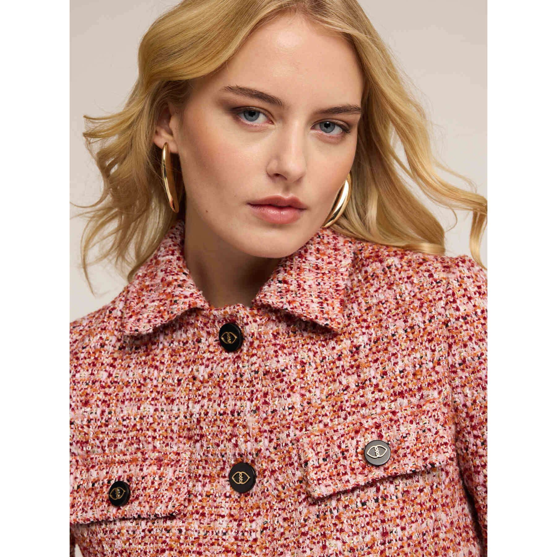 Motivi - Chaqueta corta de tweed - Rojo