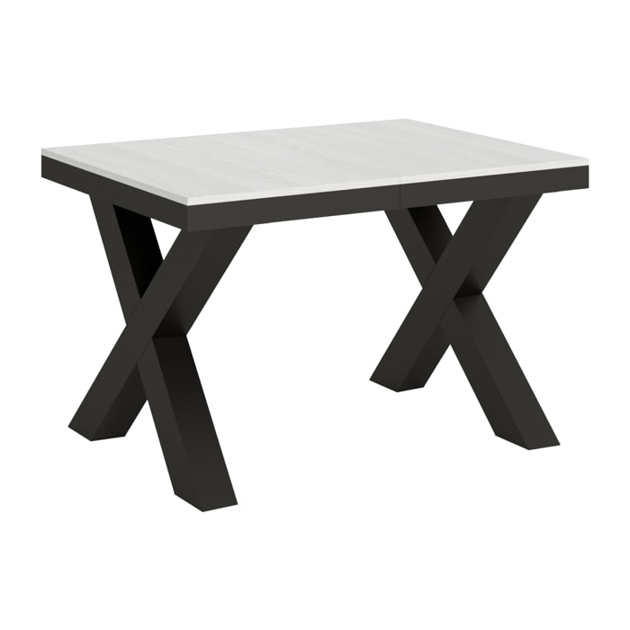 Table extensible 90x120/224 cm Traffic Evolution Frêne Blanc cadre Anthracite