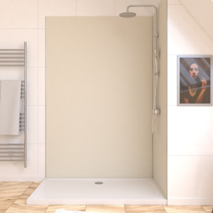 Lot de 2 Panneaux Muraux Aluminium Ivoire 90+120x210 cm avec Profilés Chrome - WALL'IT