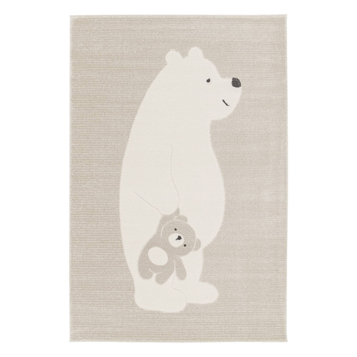 Tapis intérieur enfant beige créme oursons RYAN