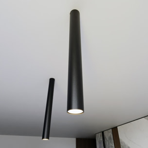 Lampada a sospensione Tecno 1XL in acciaio nero opaco