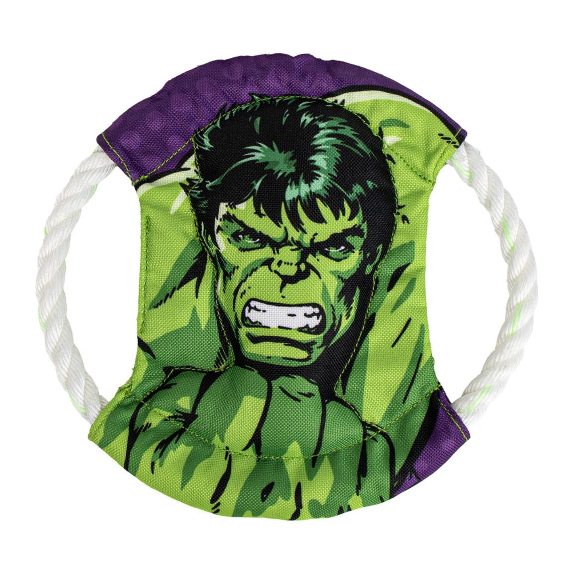 Frisbee para perros con cuerda diseño marvel hulk