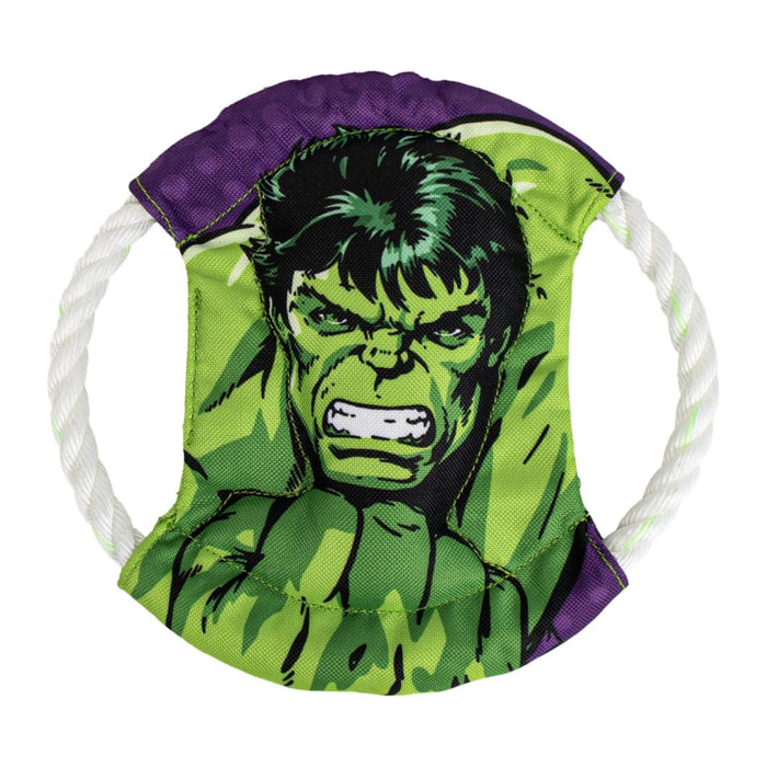 Frisbee para perros con cuerda diseño marvel hulk
