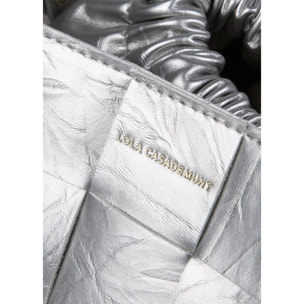 Borsa shopper intrecciata con texture