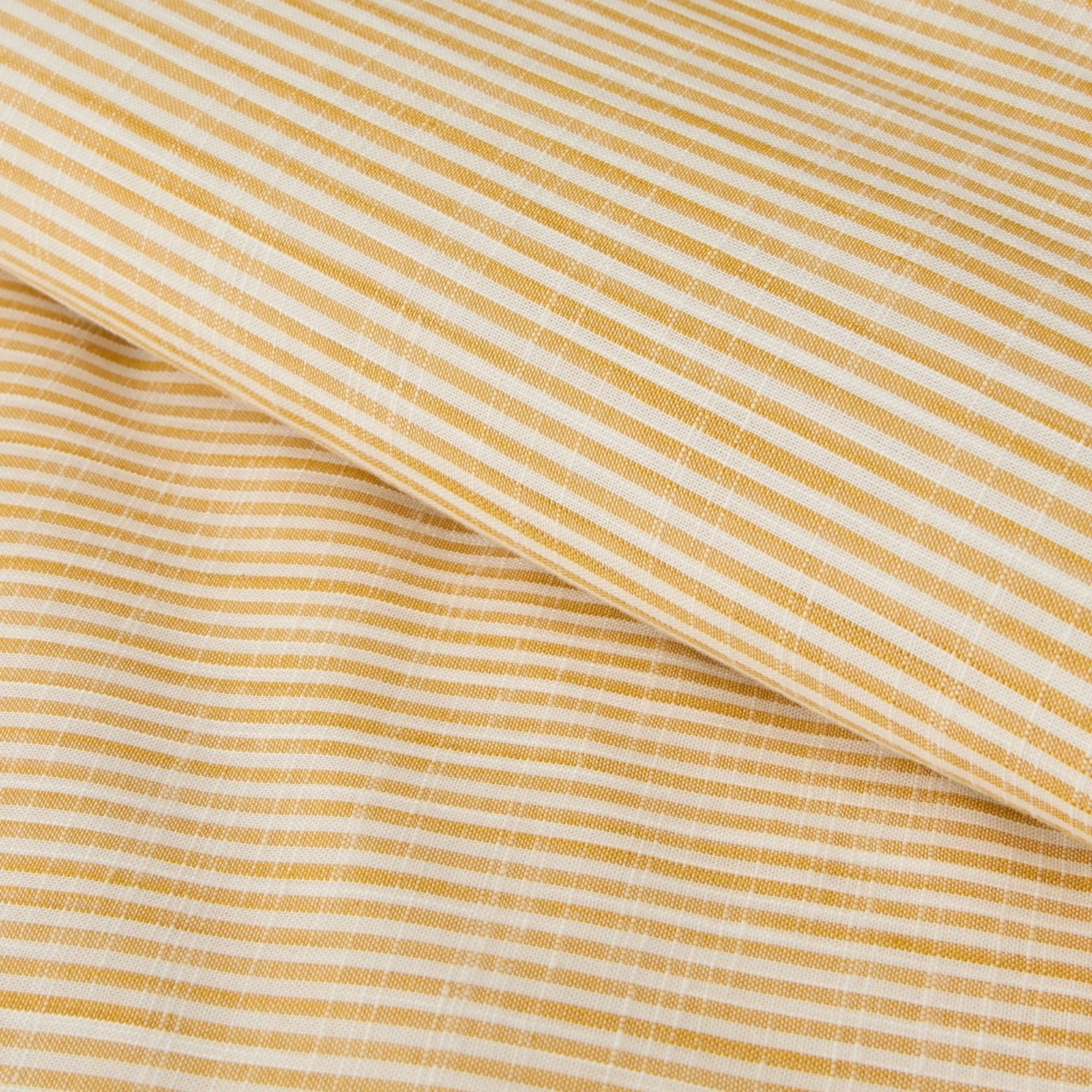 Funda nórdica algodón rayas efecto lino Felinas color amarillo