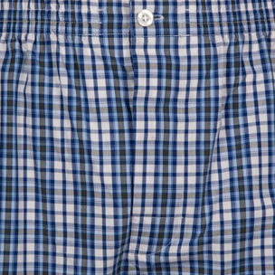 PANTALONE GRINO cotone quadretto bianco, blu, blu scuro