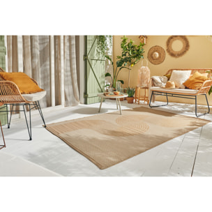 CAPRI - Tapis d'extérieur à motif vague - Beige