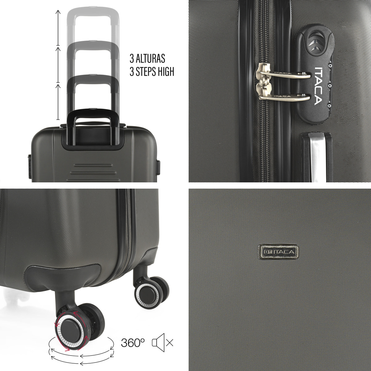 Maleta Itaca Tiber Set De 3 Unidades Antracita