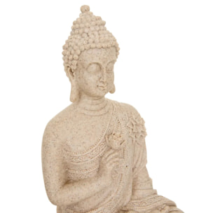 Statue bouddha assis Salma 17x10,5x27cm beige