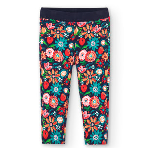 Pantalón felpa flores de bebé niña