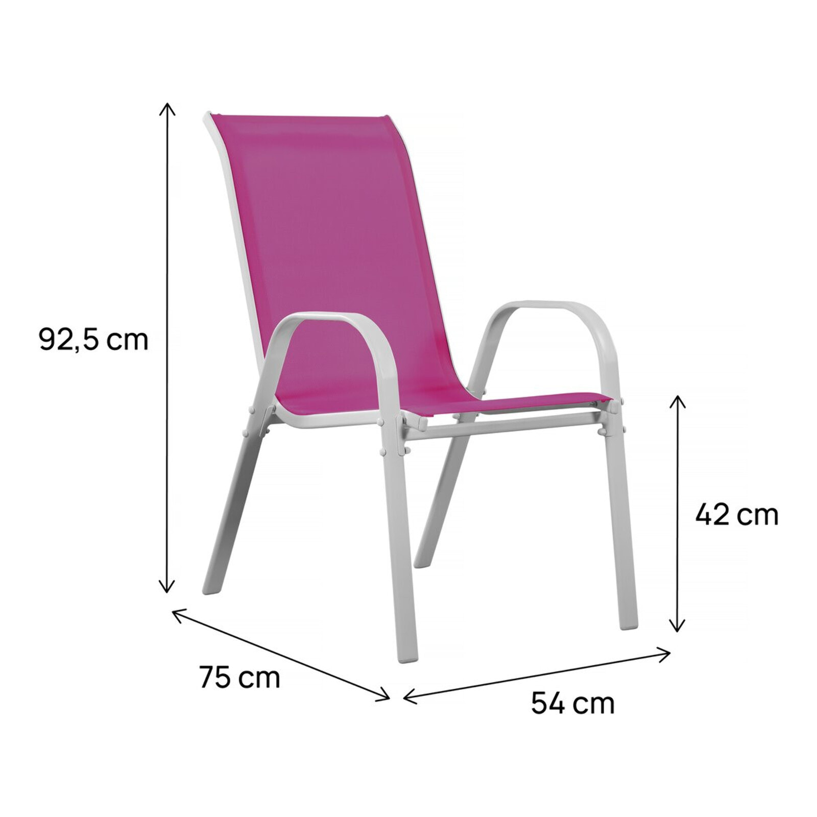 Fauteuil jardin Textilène "Cordoba" - Phoenix - Rose - Lot de 2
