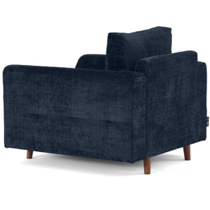 Rune - fauteuil en velours texturé - Bleu