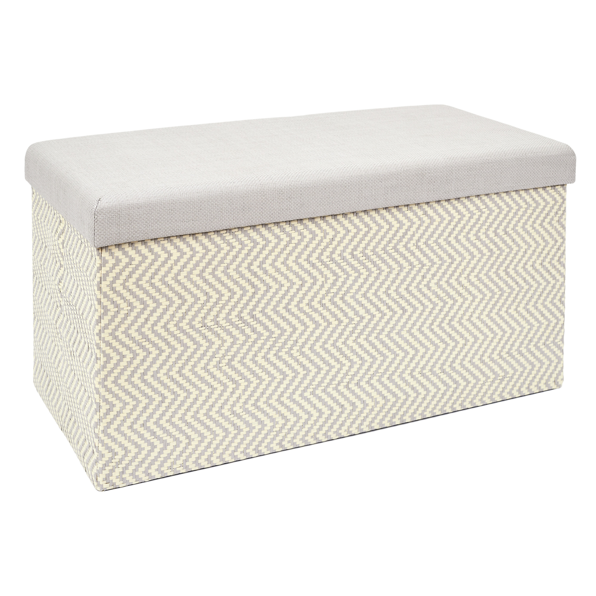 Coffre Banc Pliable Tresse Gris
